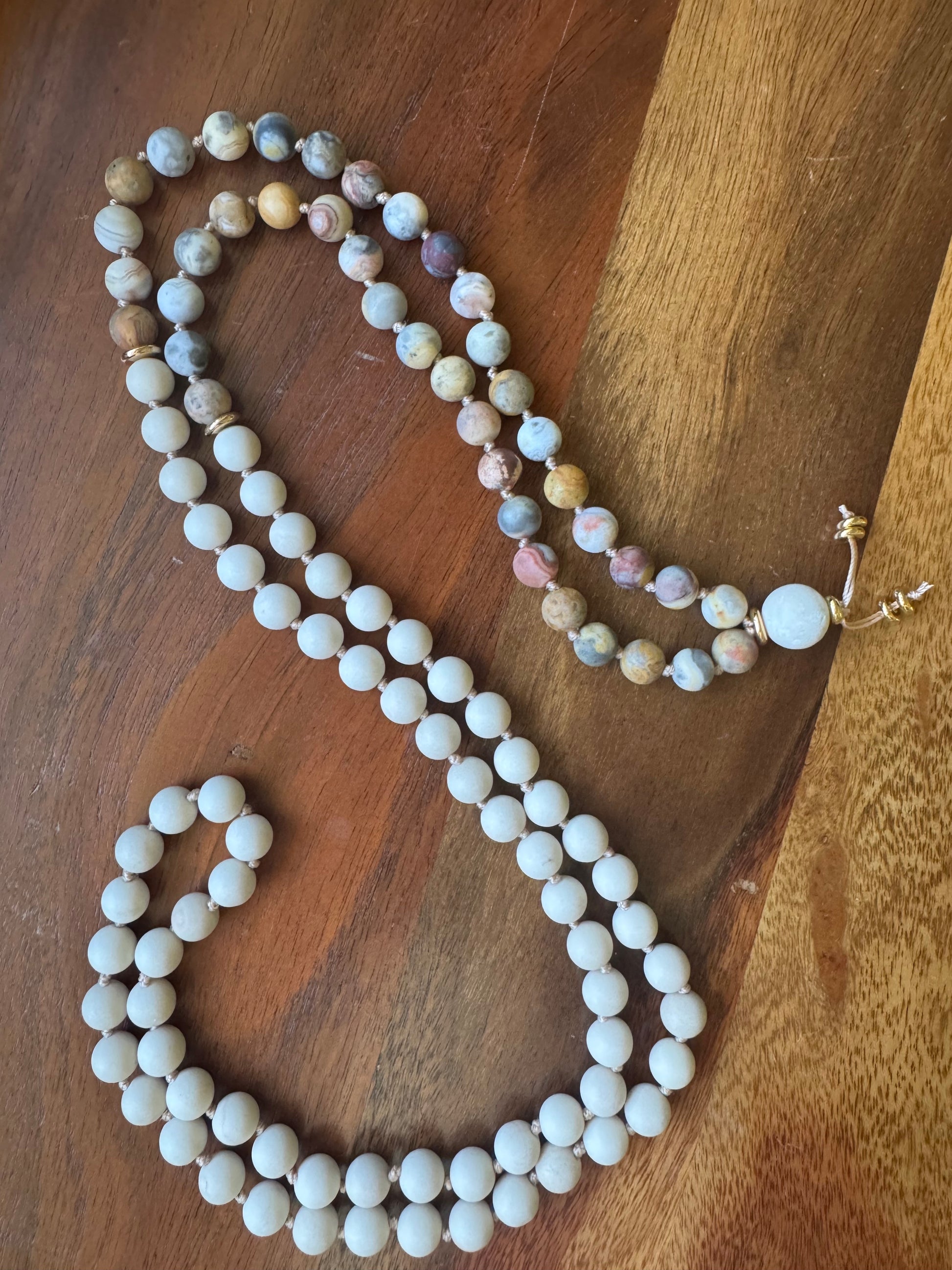 Agate and Riverstone Mala