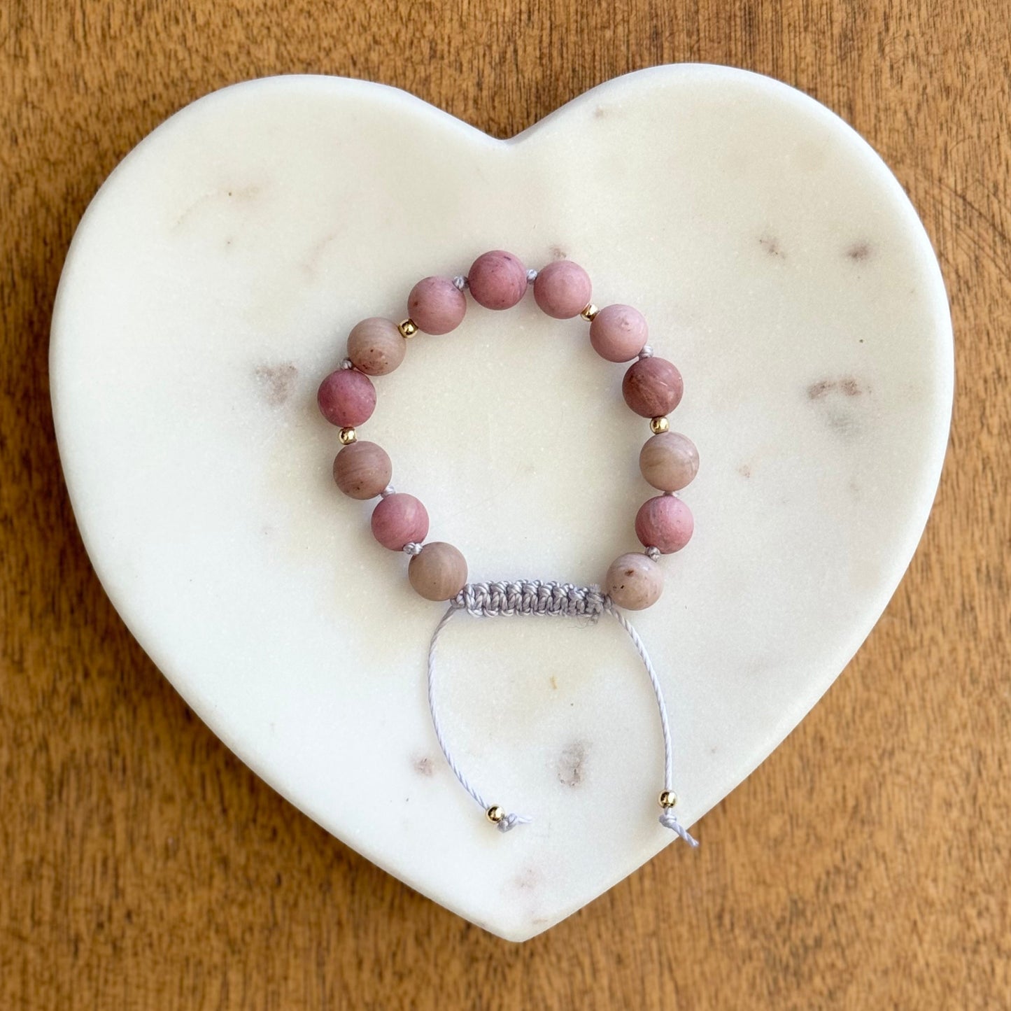 Rhodonite Gemstone Mala Bracelet for healing