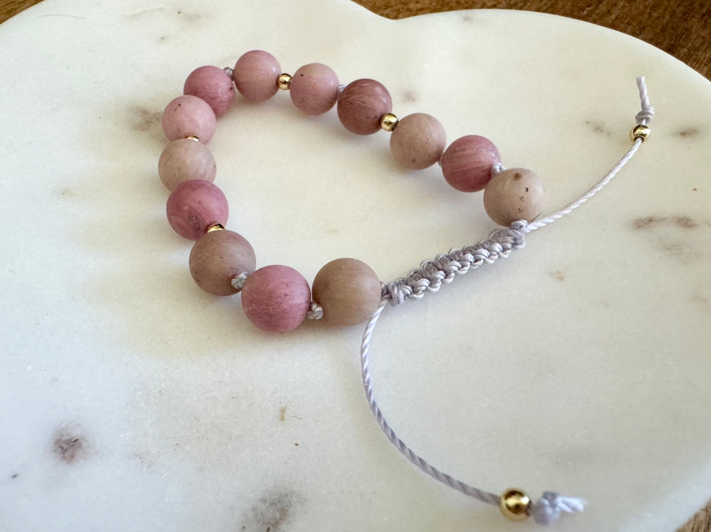 Rhodonite Gemstone Reiki Mala Bracelet