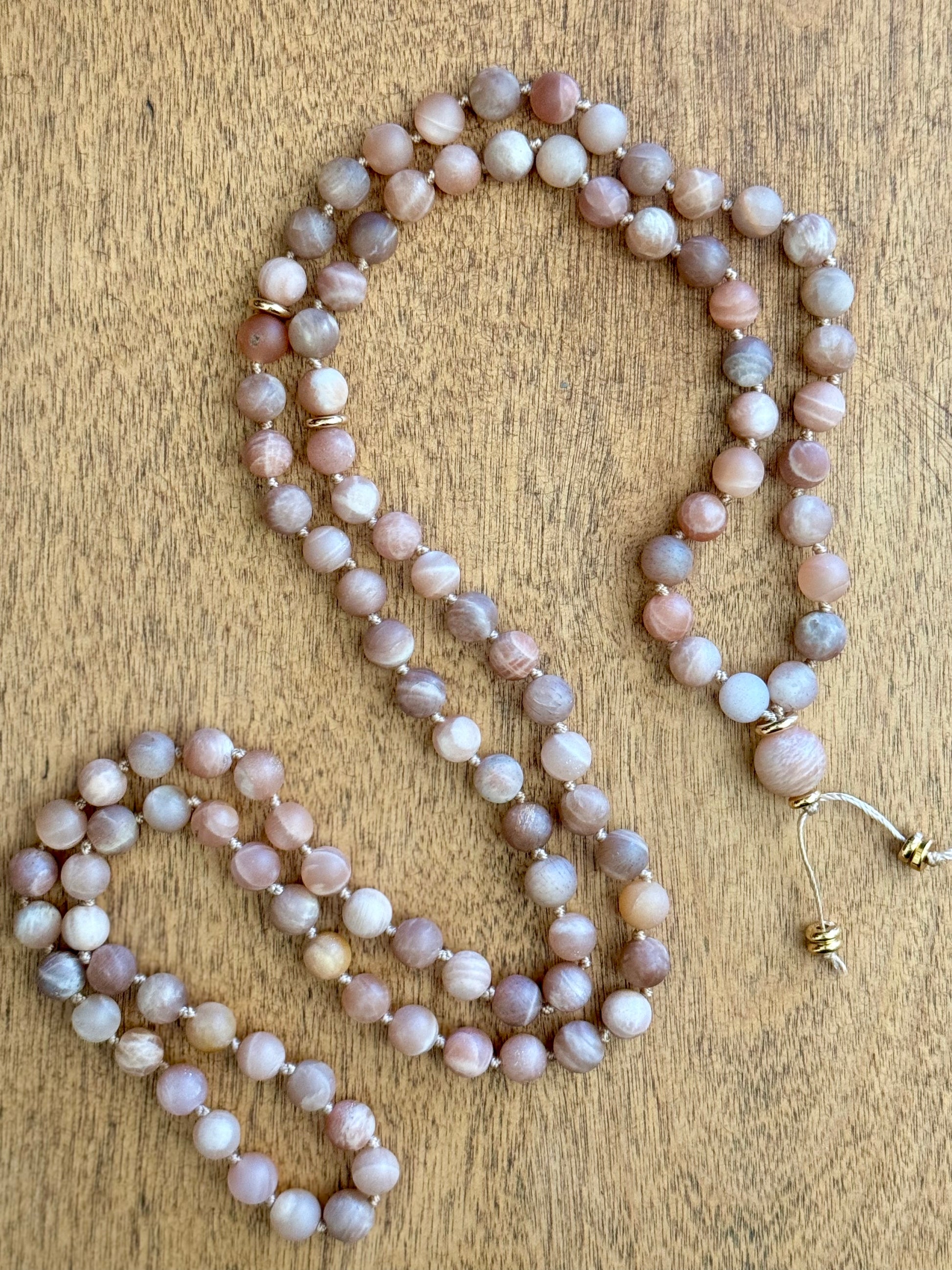 Sunstone Gemstone Mala Necklace